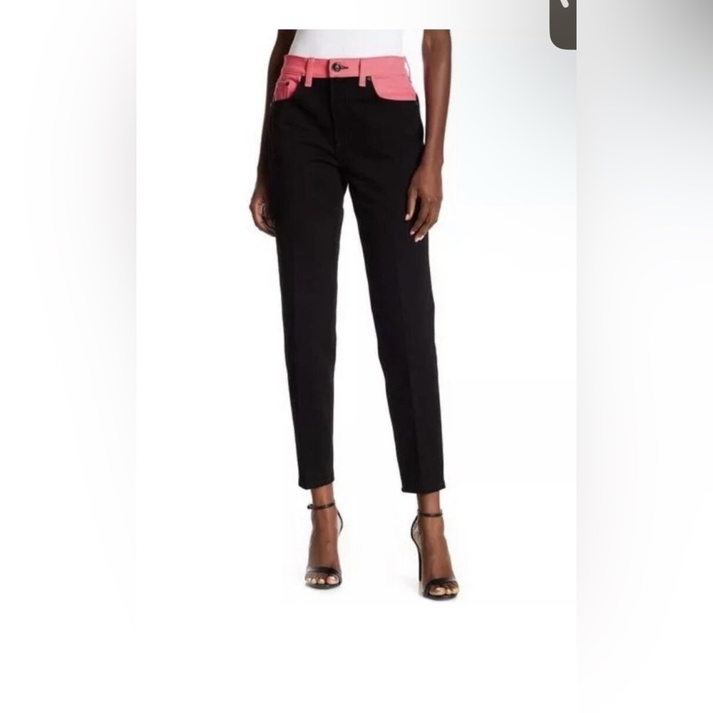 Rag & Bone Ash Color Block Jeans Size 27 Black/Pink MSRP $250